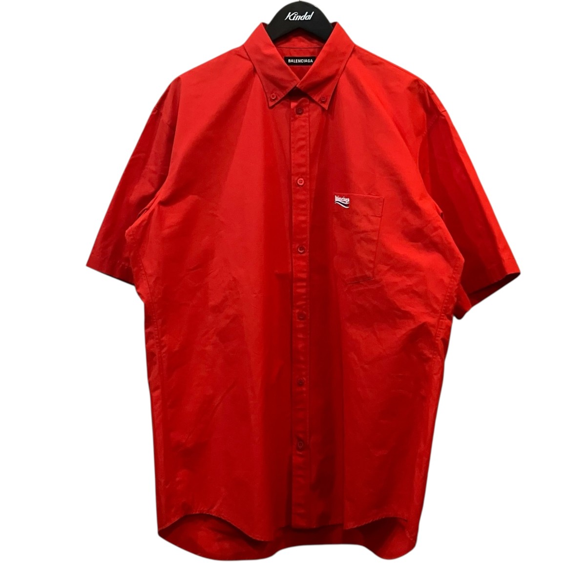 【中古】BALENCIAGA ワンポイントロゴタイプ半袖プルオーバー 赤いこと 大きさ：39 【070626】（バレンシアガ）