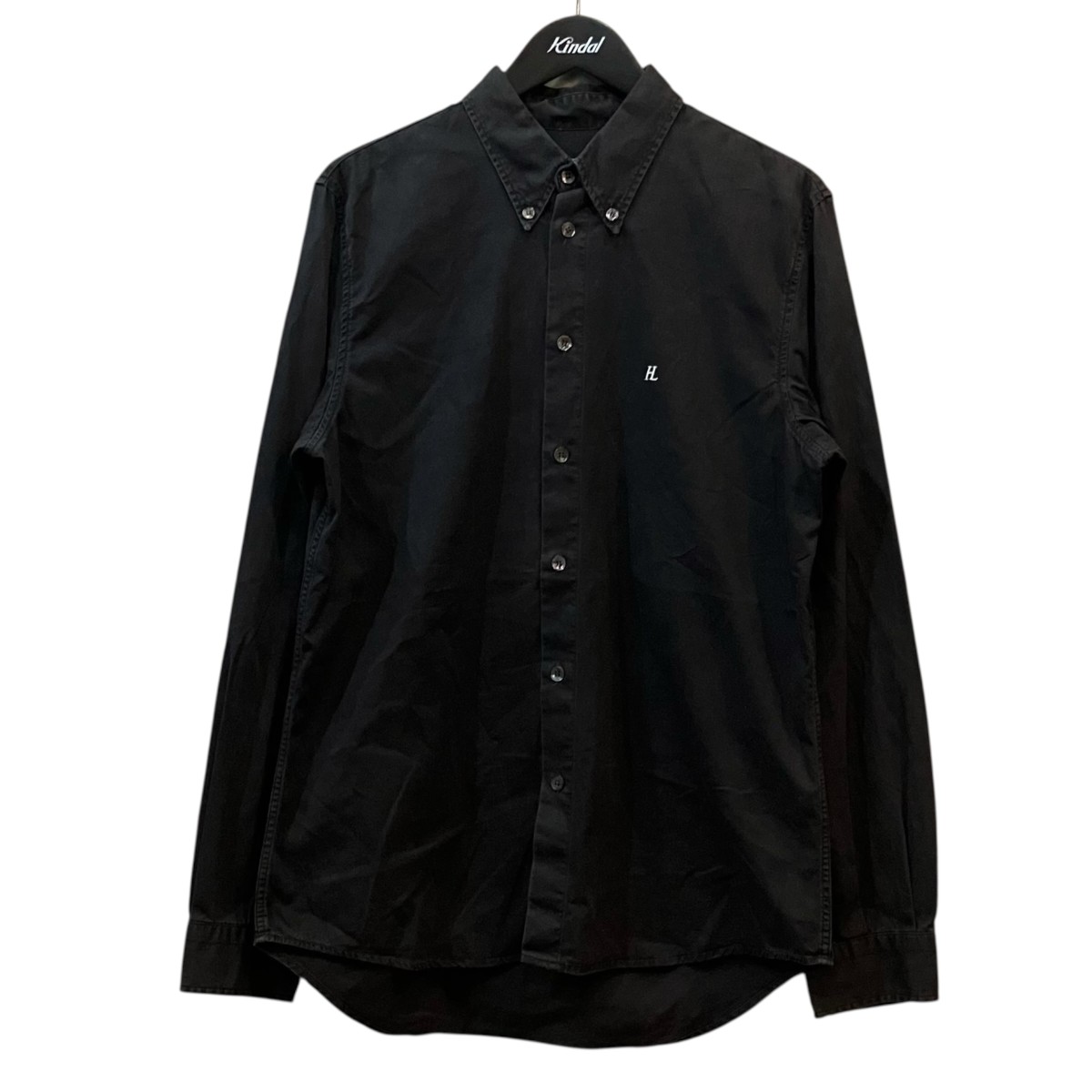 【中古】HELMUT LANG ワンポイント刺しゅう長袖プルオーバー 薄墨色 大きさ：48 【070626】（ヘルムートラング）