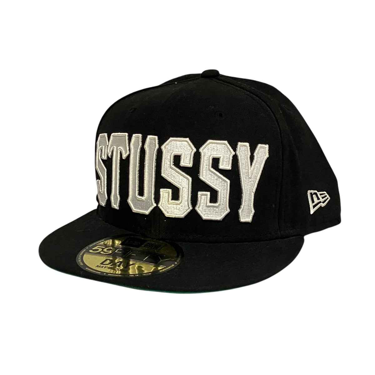 【中古】stussy×New Era 旗がしら 黒いこと 大きさ：7 5/8 【070626】（ステューシー×ニュー内鰓）