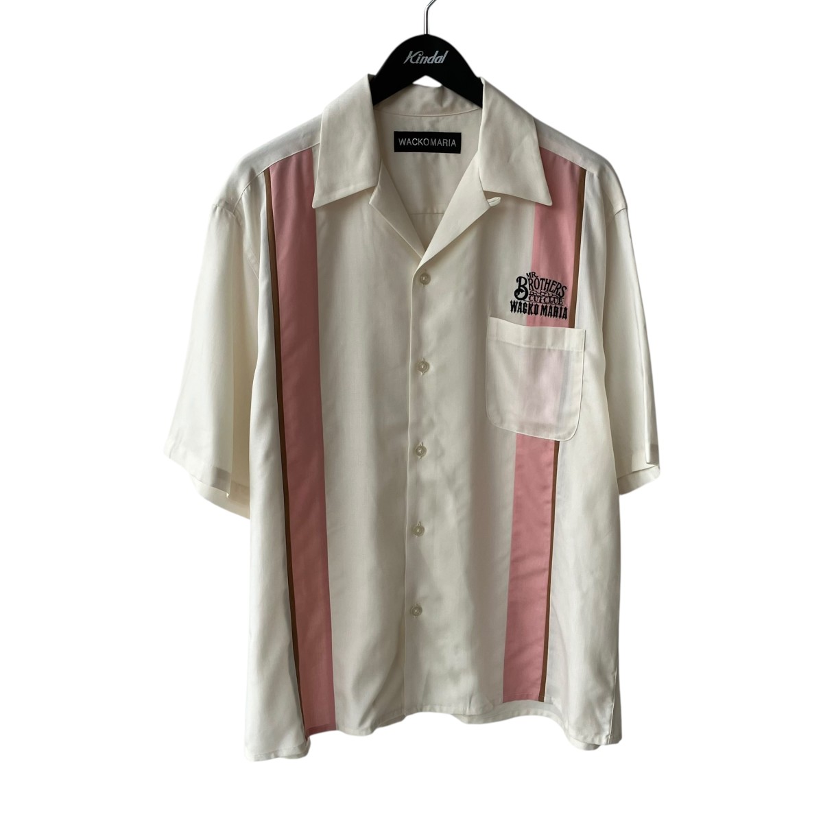 【中古】WACKO MARIA 25SS ＭR．BROTHERS CUT CLUB   50’S SHIRT プルオーバー MBCC-WM-OC01 象牙色×さくら色 大きさ：L 【070626】（ワコマリア）