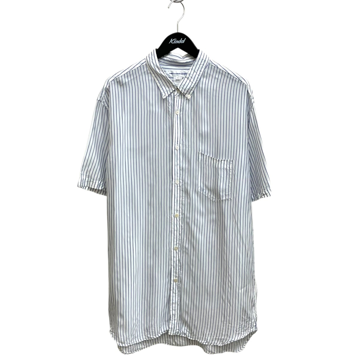 【中古】COMME des GARCONS SHIRT 半袖プルオーバー 白いこと×米国海軍 大きさ：X 【070626】（コムデギャルソンシャツ）