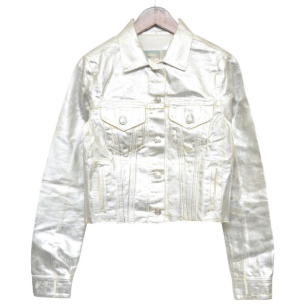 【中古】MM6 Maison Margiela 2018AW コーティングショートトラッカージャケット しろがね色 大きさ：38 【060626】（マルタンマルジェラ）