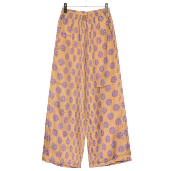 【中古】MM6 Maison Margiela 2019SS シルクワイドイージーパンツ 総柄ズボン下 S32KA0558 S49769 赤銅色 大きさ：36 【060626】（マルタンマルジェラ）