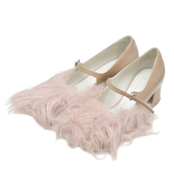 【中古】MM6 Maison Margiela ファートゥヒールパンプス さくら色 大きさ：37 【060626】（マルタンマルジェラ）