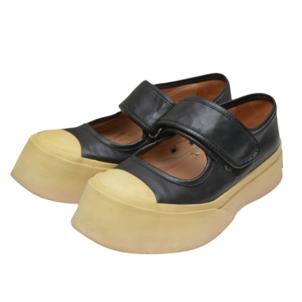 【中古】MARNI メリージェーンストラップスニーカー 黒いこと 大いさ：書きあらわす消え 【060626】（マルニ）