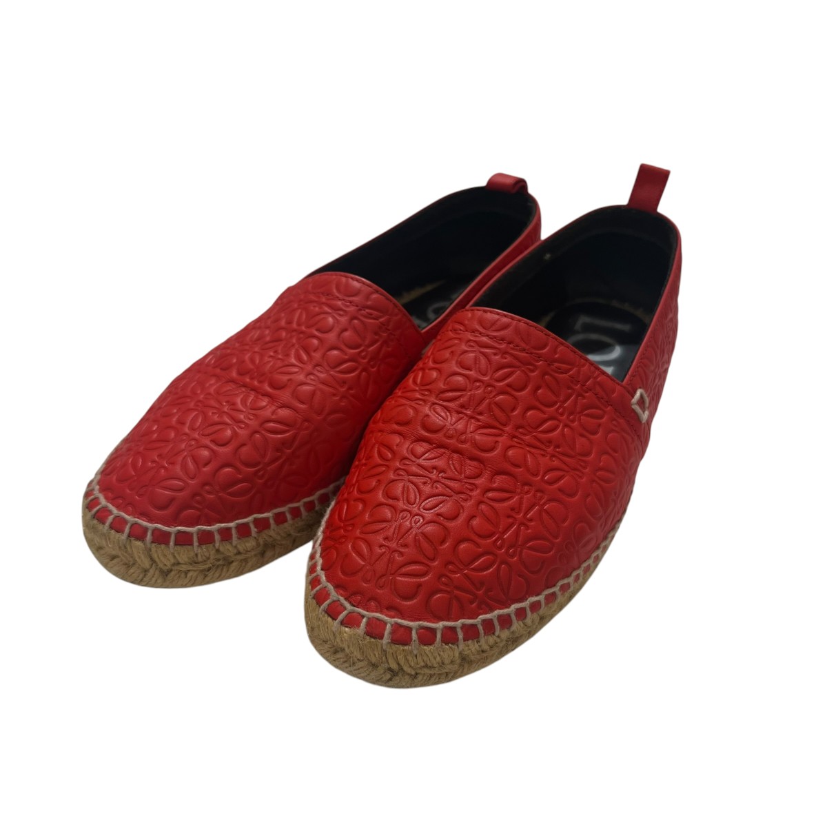 【中古】LOEWE アナ瓦 エスパドリーユ 赤いこと 大きさ：40 【060626】（ロエベ）