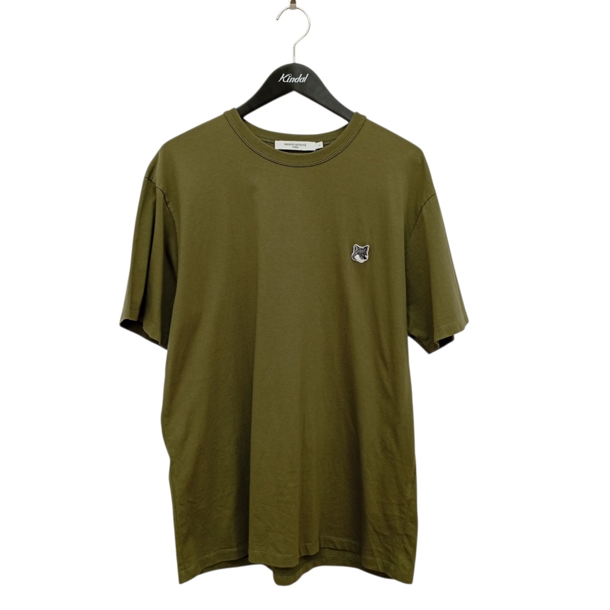 【中古】MAISON KITSUNE フォックスヘッドパッチ プルオーバー IM00113KJ0008 オリーブ 大きさ：L 【070626】（メゾンキツネ）