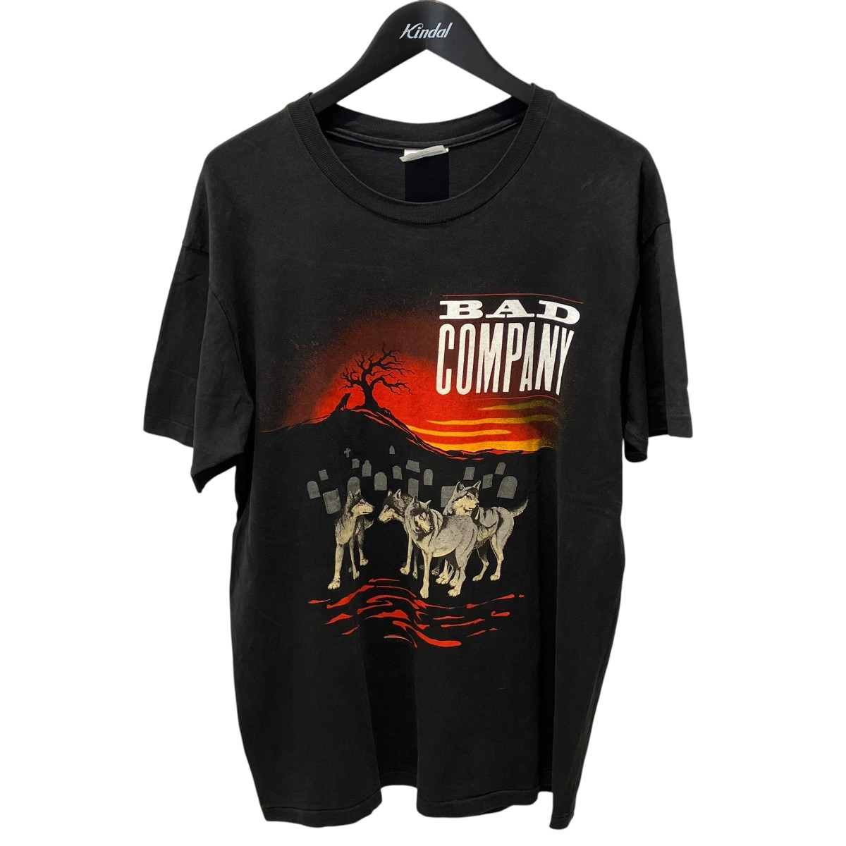 【中古】VINTAGE 90s BAD COMPANY HOLY WATER TOUR 1991 半袖プルオーバー 黒いこと 大きさ：L 【070626】（ヴィンテージ）
