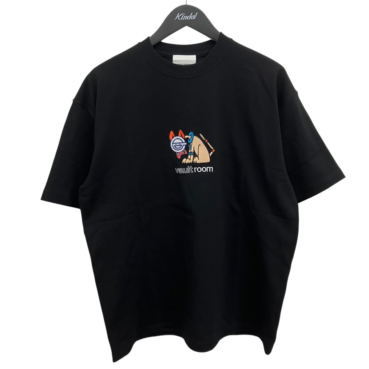 【中古】VAULT ROOM KEYDOG THE LAUGHING MAN TEE エンブロイダリーデザインプルオーバー 黒いこと 大きさ：M 【070626】（雄捩子お部屋）