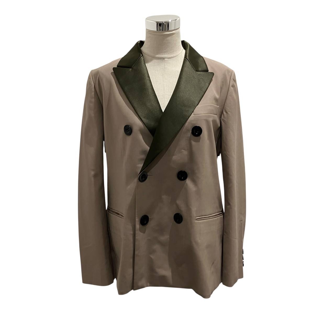 【中古】sacai Suiting Mix Jacket ダブル上衣 23-06755 ベージュ 大いさ：4 【070626】（サカイ）
