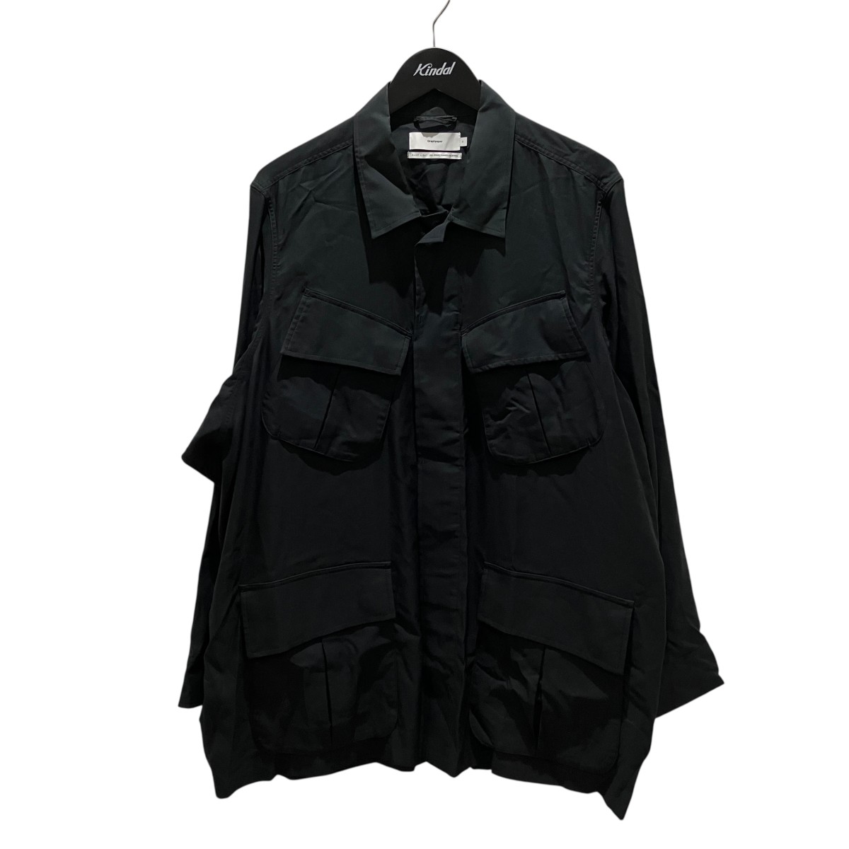 【中古】Graphpaper 21SS 【 Cupro Military Jacket 】 プルオーバー上衣 GM211-30054 米国海軍 大きさ：2 【070626】（グラフ記録調査報告）