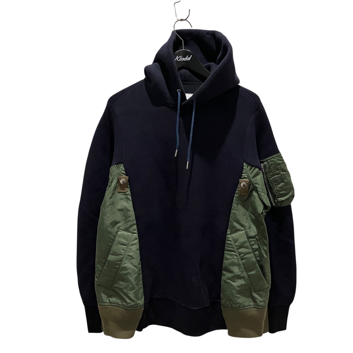 【中古】sacai 【Sponge Sweat x MA-1 Hoodie】 縛パーカー SCM-033 米国海軍×カーキ 大きさ：2 【070626】（サカイ）