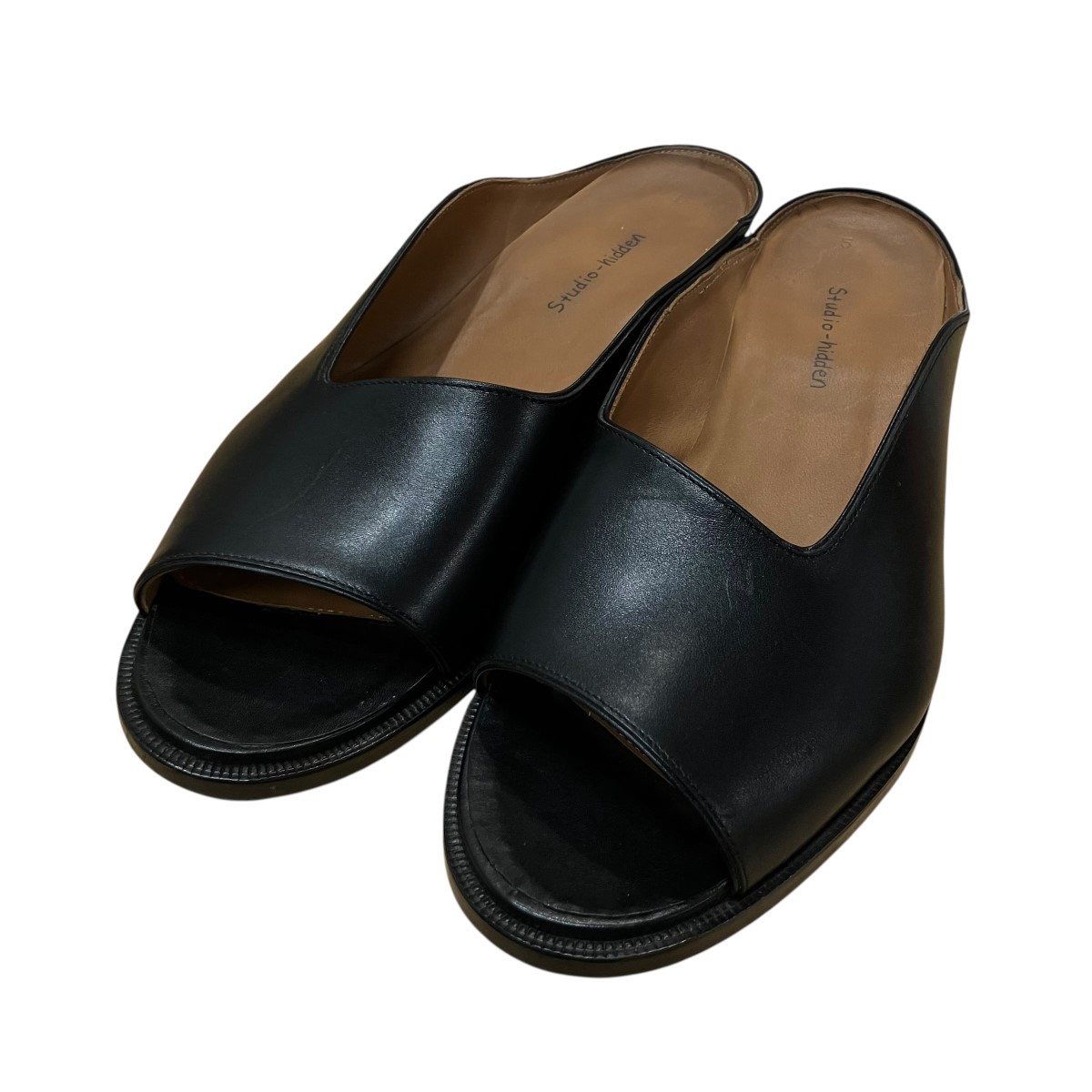 【中古】STUDIO HIDDEN なめし革サンダル 黒いこと 大きさ：5 【070626】（スタジオヒドゥン）