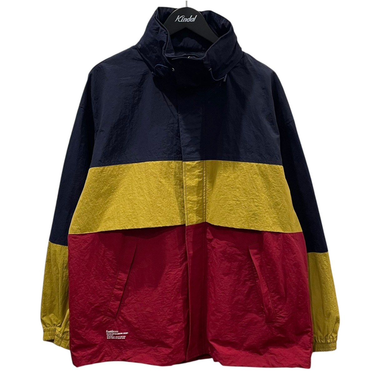 【中古】FreshService 26SS ジップアップナイロンジャケット NYLON CANVAS SAILING JACKET ナイロン帆布 セーリングジャケット FSC261-30254 ネイビー・マスタード・レッド 大いさ：M 【070626】（生新しいお持て成し）