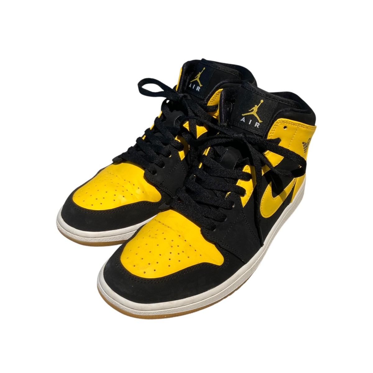 【中古】NIKE Air Jordan 1 Retro Mid New Love (2017) ハイカットスニーカー 554724-035 黄色 大きさ：29 【070626】（ナイキ）
