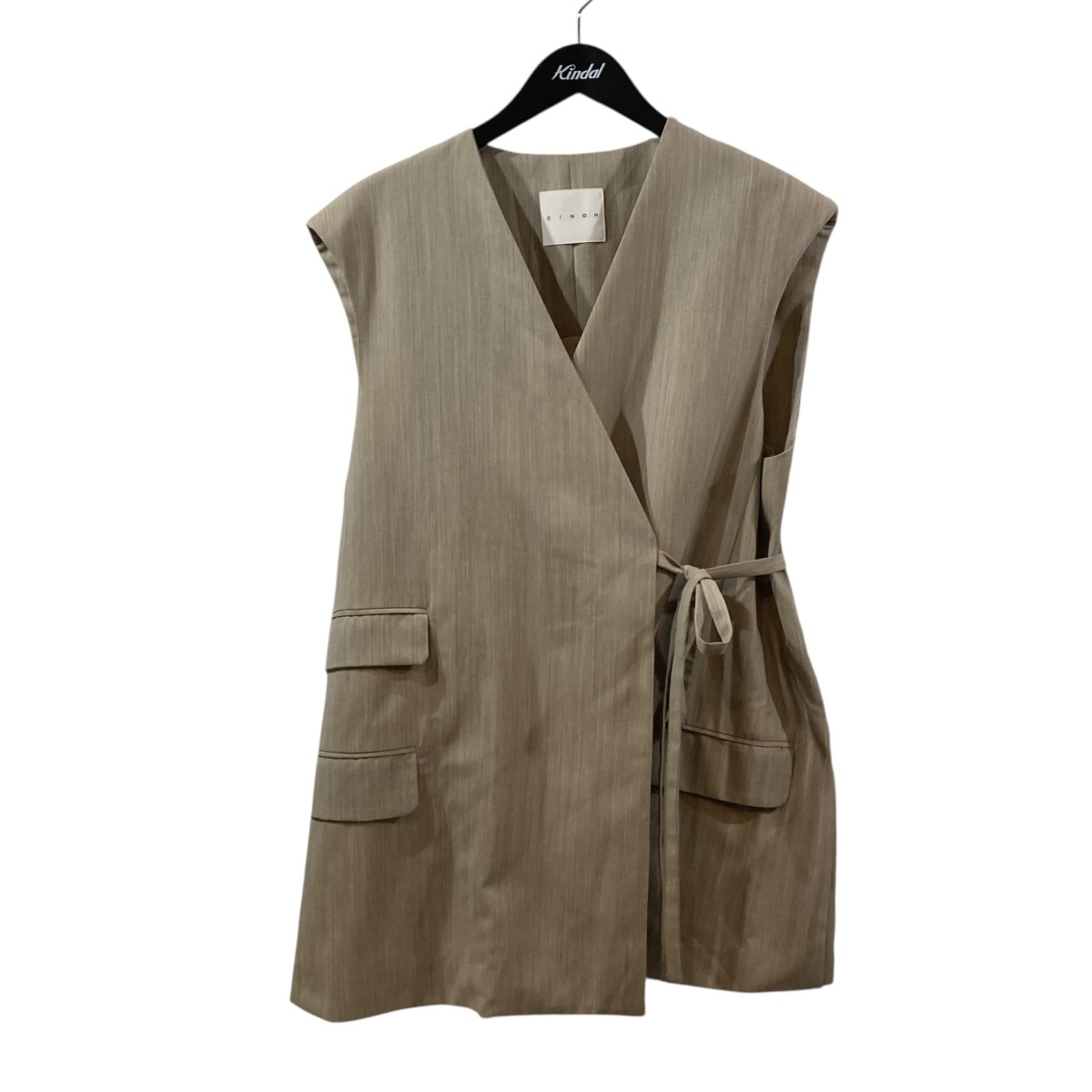 【中古】CINOH SUMMER WOOL GILLET より良い 23SVE002 ベージュ 大きさ：36 【070626】（チノ）