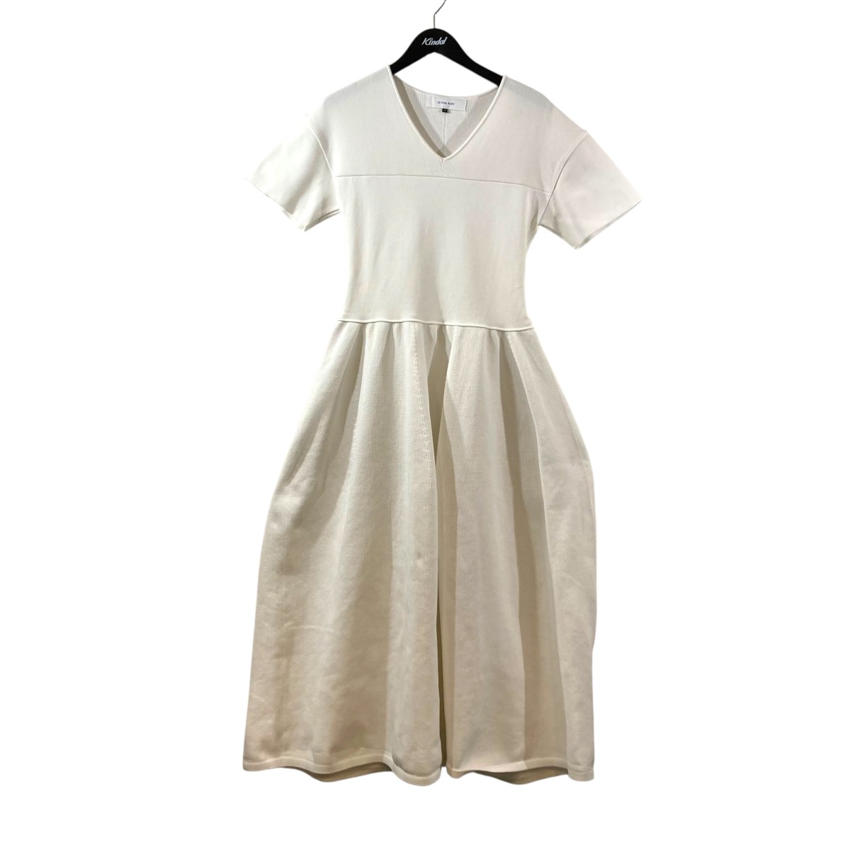 【中古】LE CIEL BLEU Knitted V Dress 半袖衣装 25S65521 白いこと 大きさ：36 【070626】（ルシェルブルー）