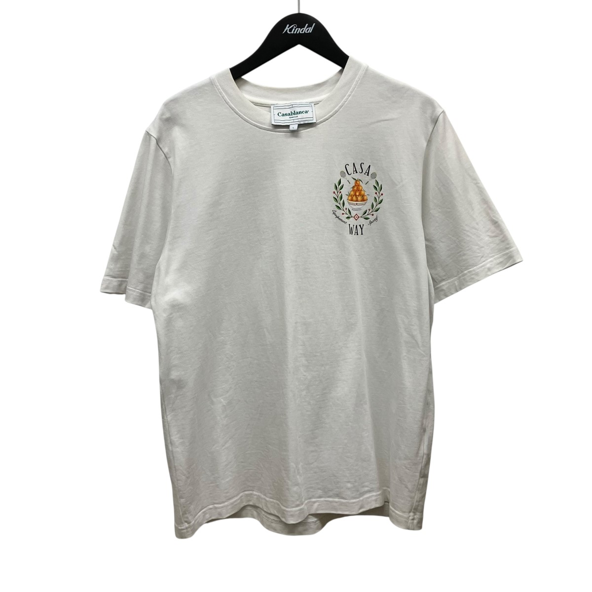 【中古】CASABLANCA 刷り上げるティーシャツ CASABLANCA24SP-1 白いこと 大いさ：L 【070626】（カサブランカ）