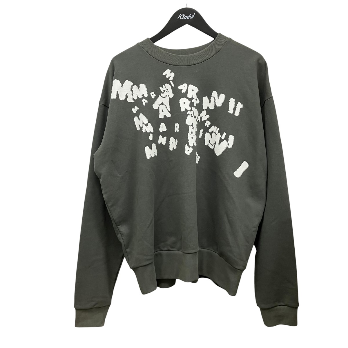 【中古】MARNI ロゴプリントスウェットトレーナー FUMU0074PU 濃灰色薄墨色 大きさ：48 【070626】（マルニ）