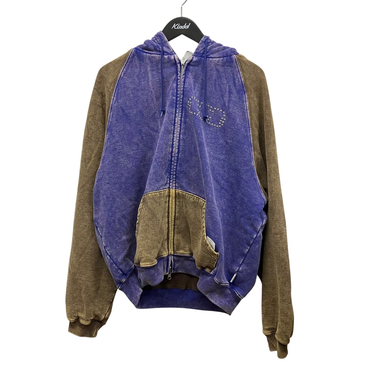 【中古】TTT MSW 26SS Fade Damage Zip Up Hoodie 2トーンジップアップパーカー TTT-26SS-CT03 赤銅色×パープル 大いさ：M 【070626】（ティーモダンストリートウエア）