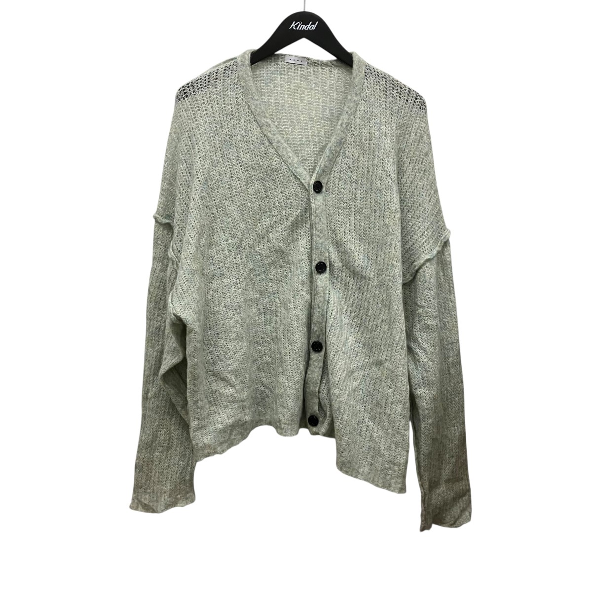 【中古】Name． MOHAIR KNIT CARDIGAN ： INSIDE OUT モヘヤジレー NMKN-008 ペパーミント 大きさ：2 【070626】（名まえ）