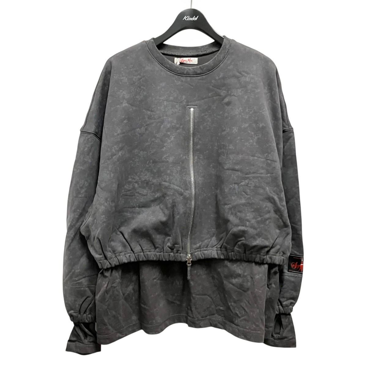 【中古】SYUMAN． Layerd Sweat-shirts レイヤードスウェット 24aw SY004 濃灰色薄墨色 大きさ：2 【070626】（シュウマン）