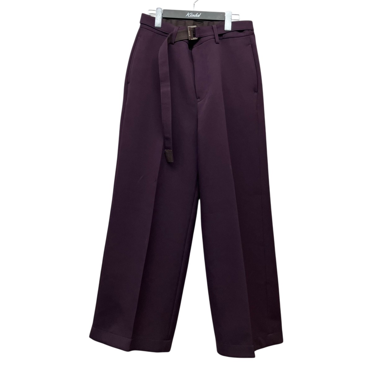 【中古】sacai 25SS ベルテッドワイドパンツ 25-03639M パープル 大きさ：M 【070626】（サカイ）