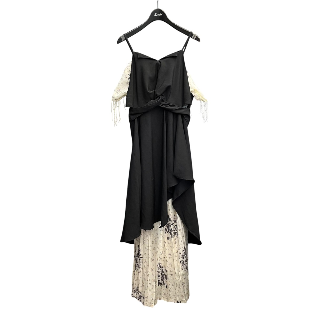 【中古】AKIKO AOKI　21SS Athens dress ワンピース AA21SS-D02-02 ホワイト&times;ブラック サイズ：F 【070626】（アキコアオキ）｜ブランド古着のカインドオル