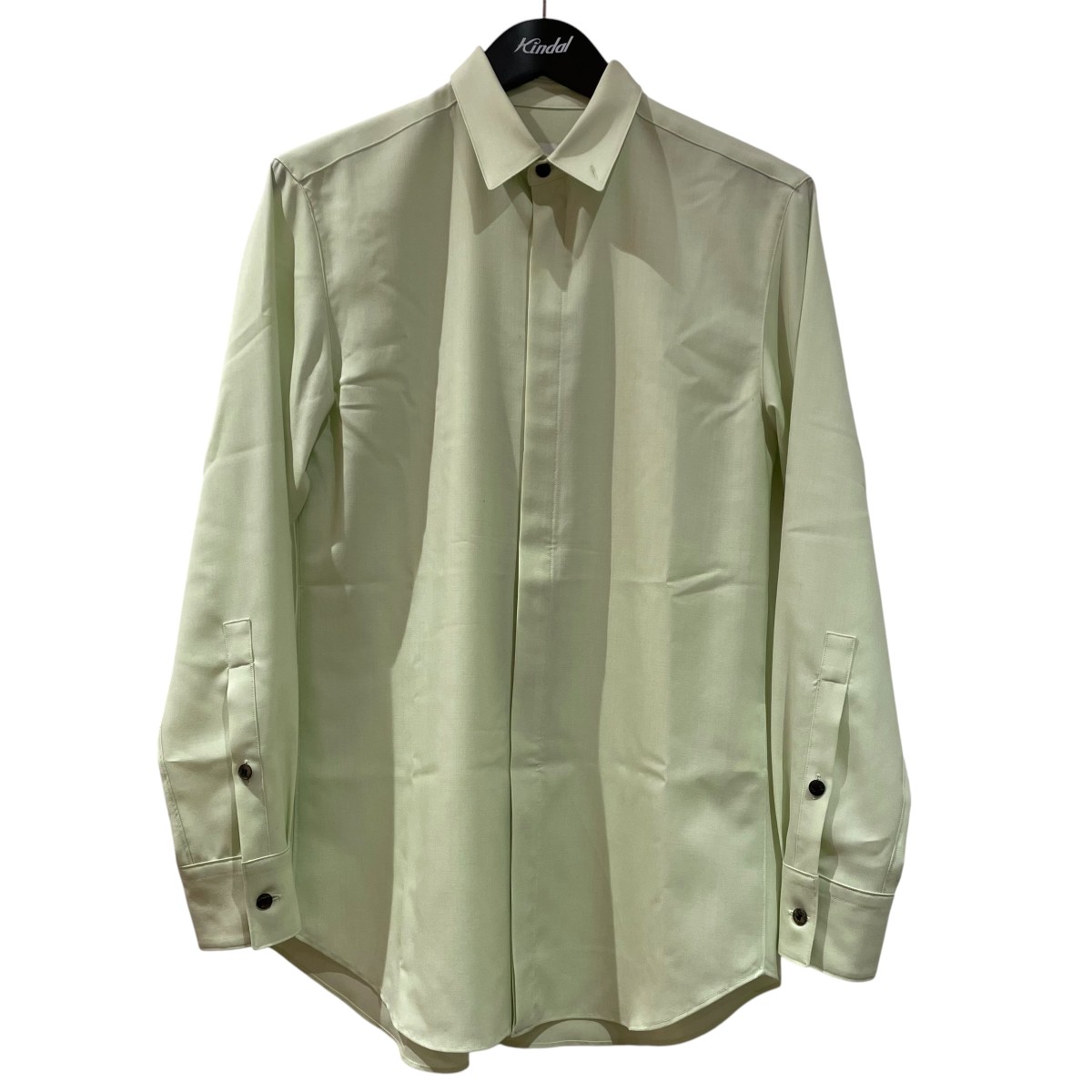 【中古】OVERCOAT 比翼長袖プルオーバー F23T01-NKWS 黄緑 大きさ：00 【070626】（大層らしい厚地の外套）