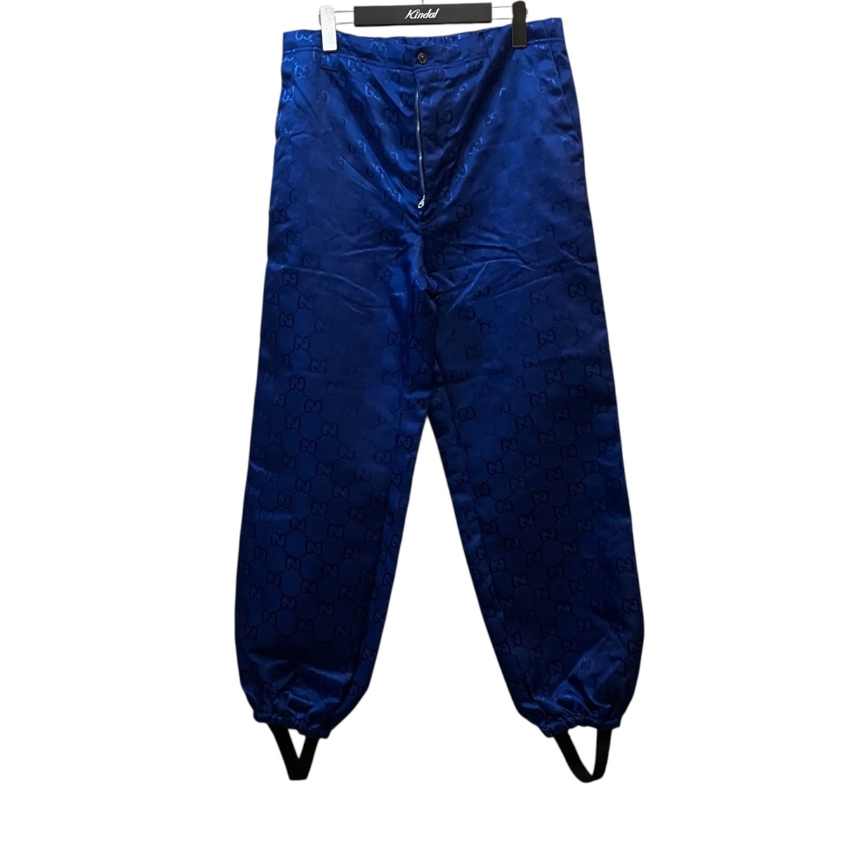 【中古】GUCCI×adidas originals GGモノグラムトラックパンツ 青碧 大きさ：48 【080626】（グッチ×アディダスオリジナルス）