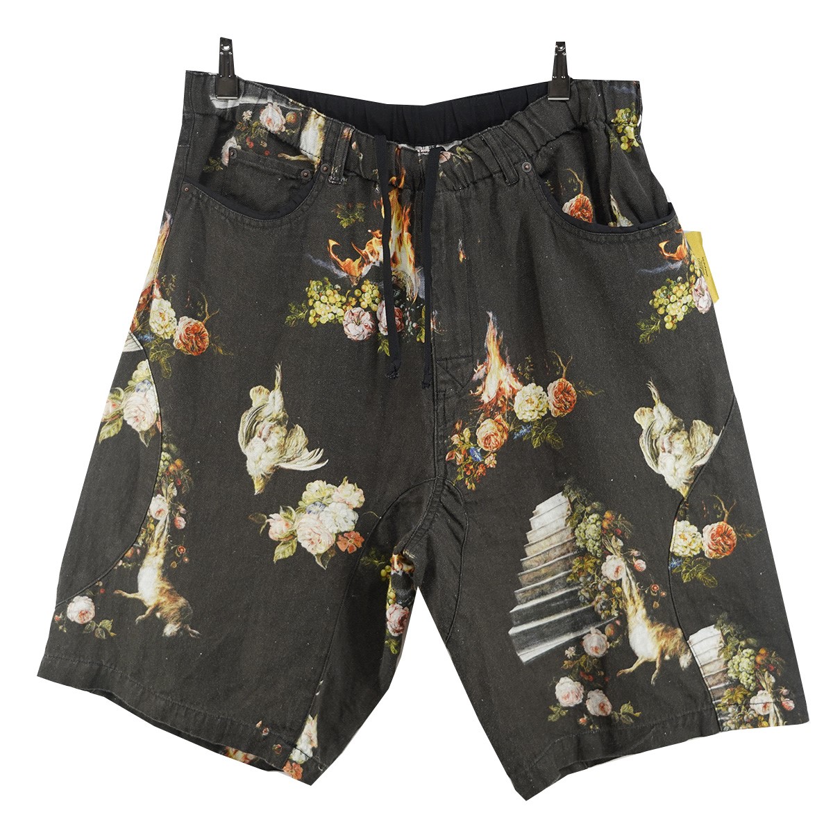 【中古】UNDERCOVER 26SS All-over print linen easy shorts EMMA総柄 リネンイージーショーツ 二分の一ズボン下 マルチ色合い 大きさ：5 【070626】（アンダー押しかぶせる）