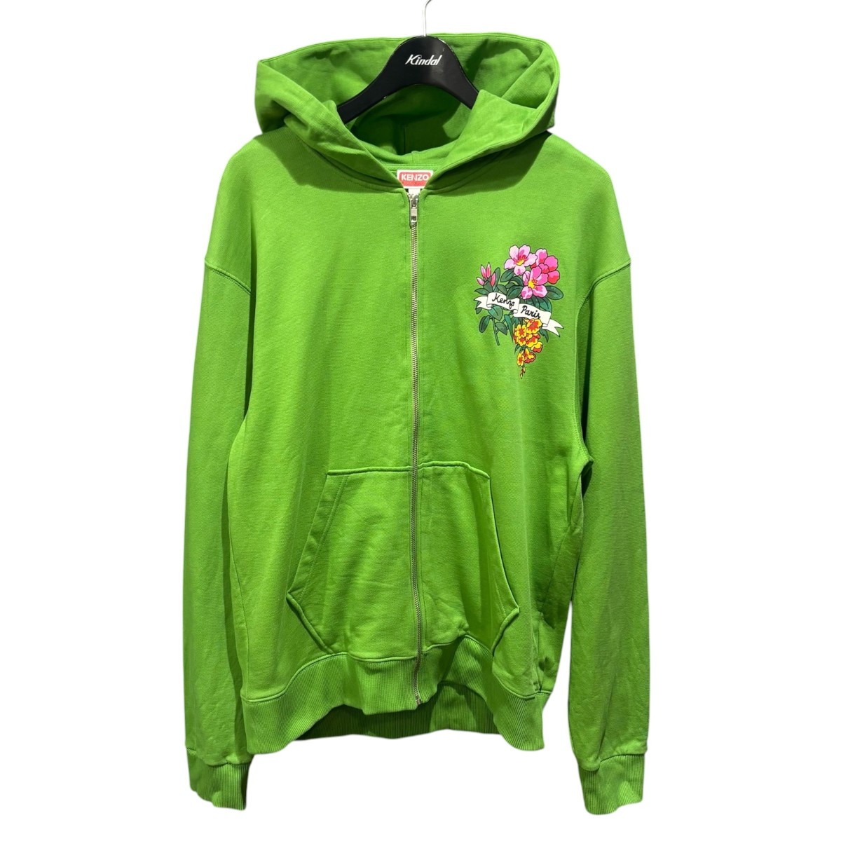 【中古】KENZO Aloha Flower Tattoo zip-up sweatshirt FD55SW5034MF 緑であること 大きさ：L 【070626】（ケンゾー）