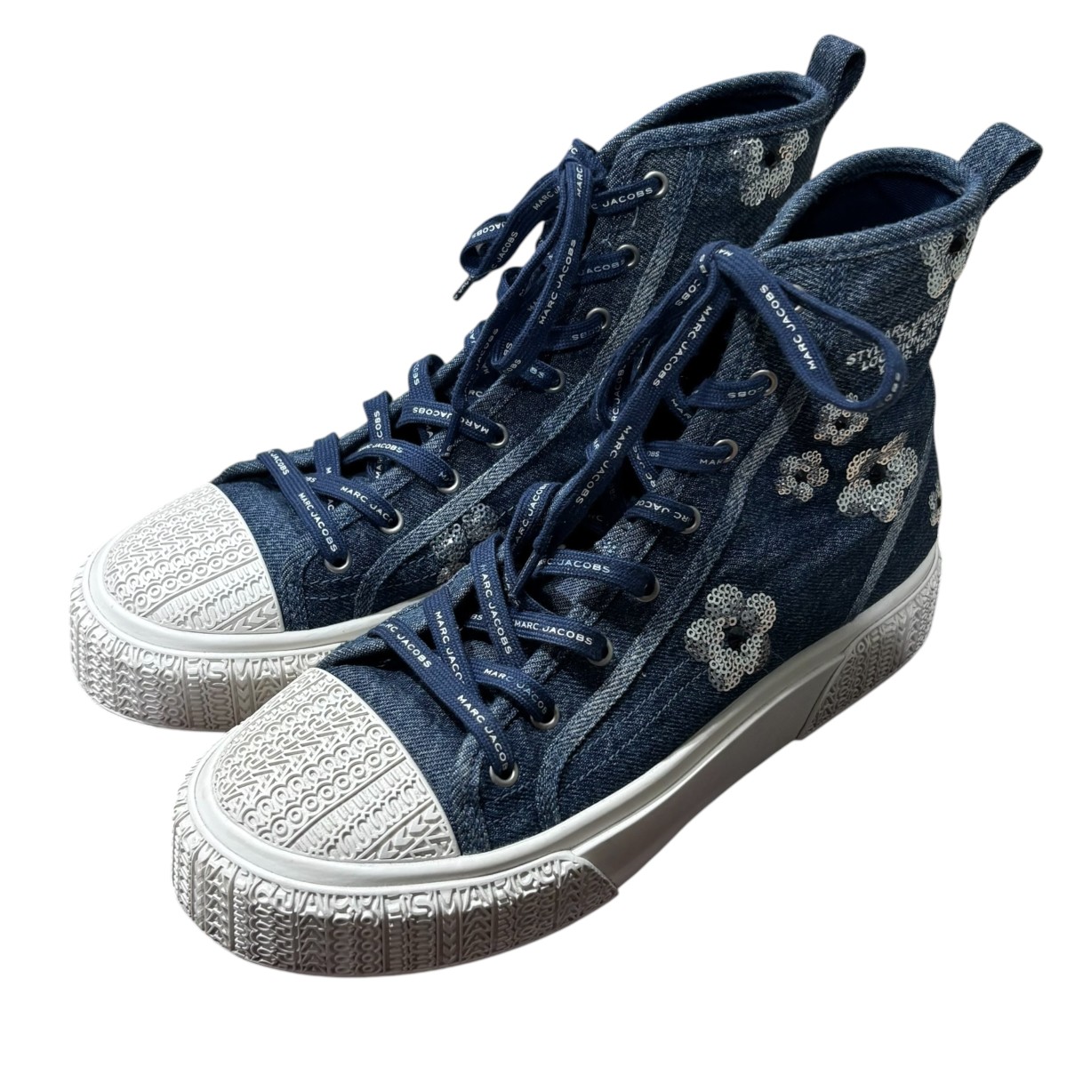 【中古】MARC JACOBS ハイカットスニーカー 2S5FSN001F19 米国海軍 大いさ：40 【070626】（マークジェイコブス）