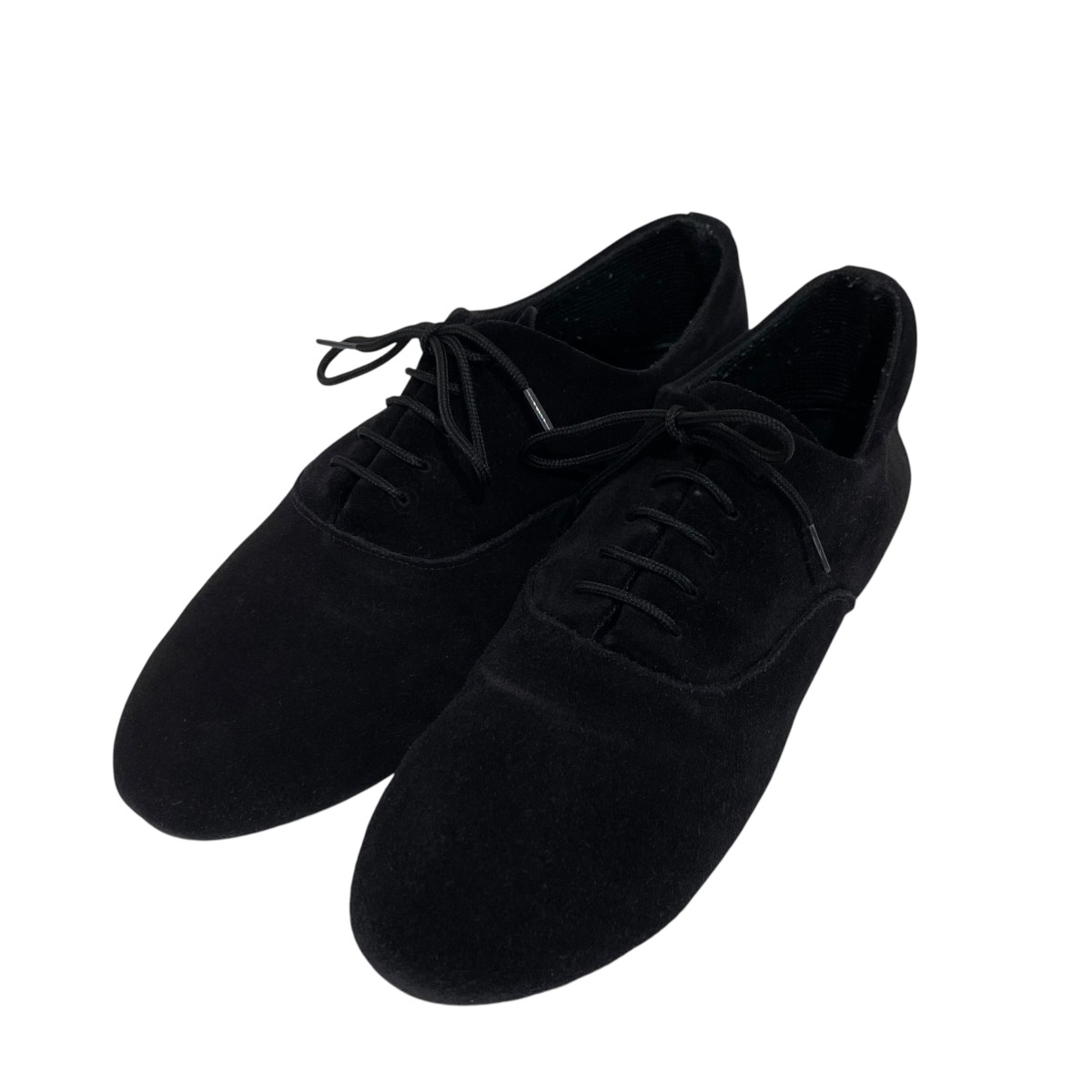 【中古】BEAMS F×別注 CROWN スエードオックスフォードバレエシューズ 黒いこと 大きさ：7 【070626】（ビームスエフ）