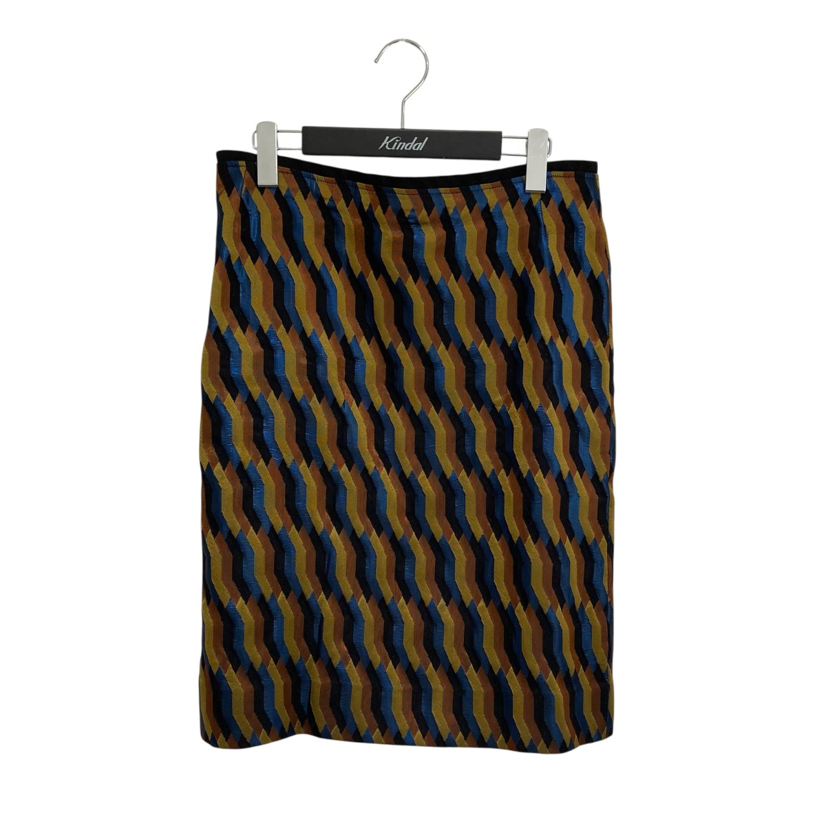 【中古】DRIES VAN NOTEN ジャガード タイトスカート ブラック×ブラウン サイズ:42 【070626】(ドリスヴァンノッテン)|ブランド古着のカインドオル