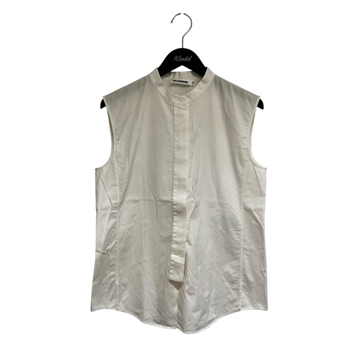 【中古】JIL SANDER ノースリーブ ダンス楽隊色合い プルオーバー トップ ノースリーブプルオーバー JSPH602005 白いこと 大きさ：38 【070626】（ジルサンダー）