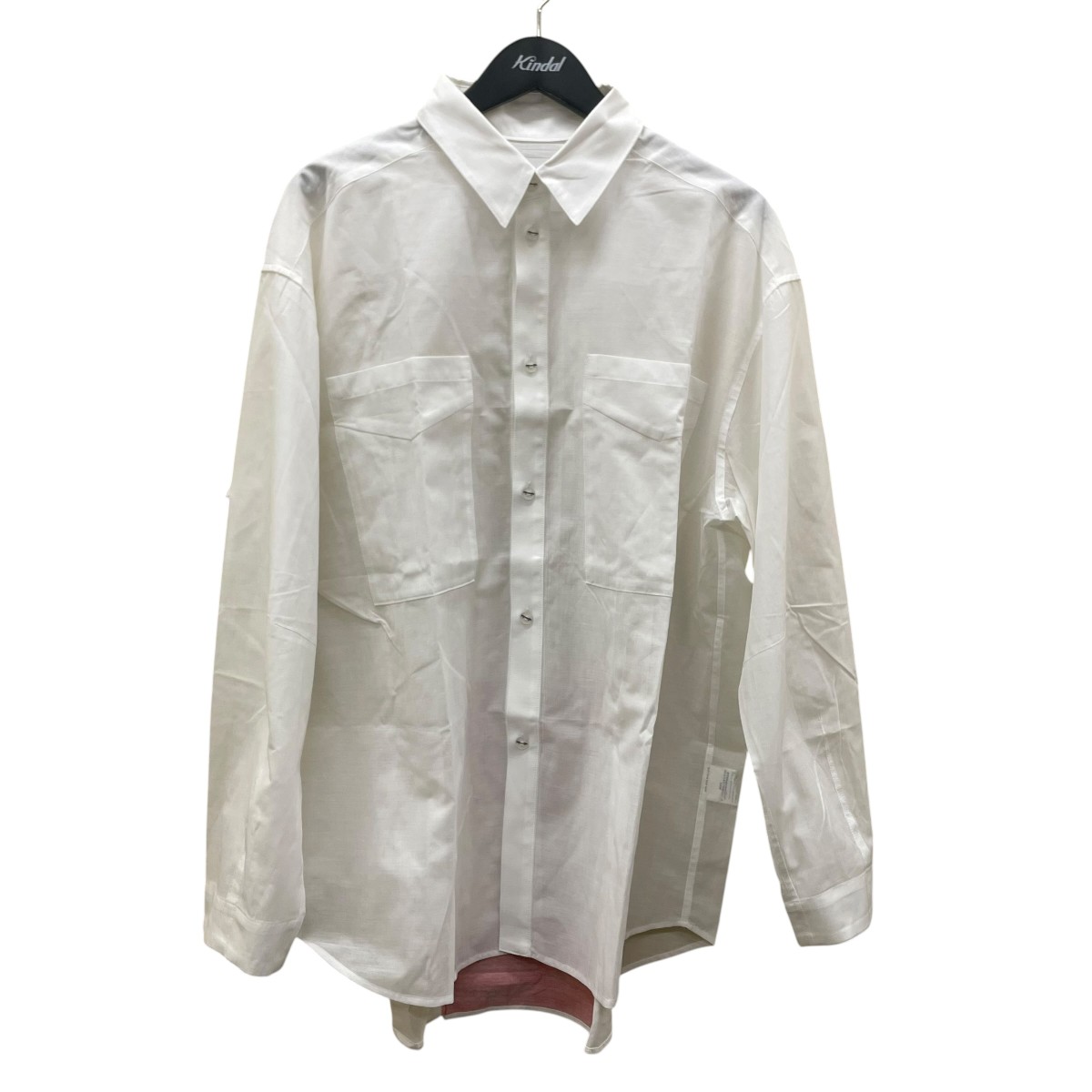 【中古】yoshio kubo 20SS うしろ側刷り上げる 縞模様 プルオーバー 長袖プルオーバー YKS20201 白いこと 大きさ：3 【070626】（ヨシオクボ）
