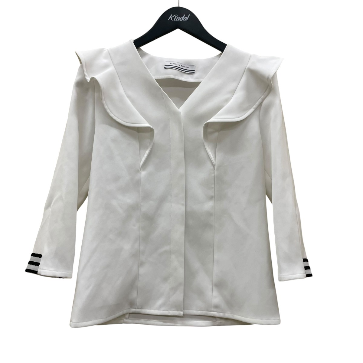 【中古】BORDERS AT BALCONY 上衣 BD1921 3C 01 白いこと 大きさ：36 【070626】（ボーダーズアットバルコニー）