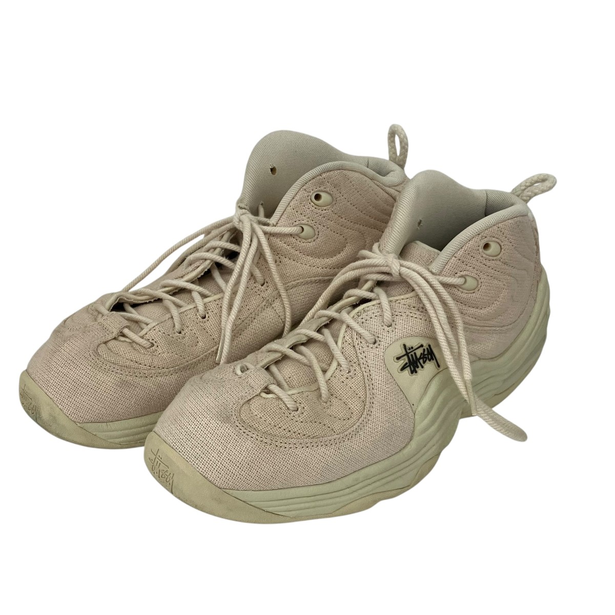 【中古】NIKE×stussy AIR PENNY 2 SP スニーカー DQ5674-200 象牙色 大きさ：28.5珊 【070626】（ナイキ×ステューシー）