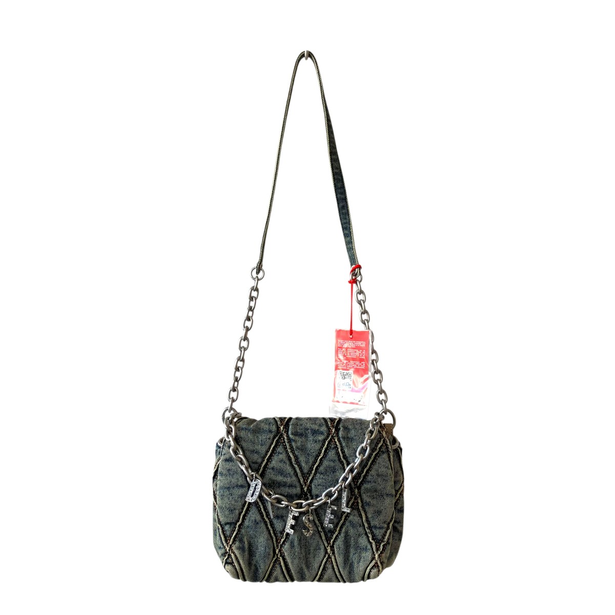 【中古】DIESEL CHARM-D SHOULDER S 2WAY チェーン店ショルダーバッグ X09597／P5570 インディゴ 【080626】（ディーゼル）