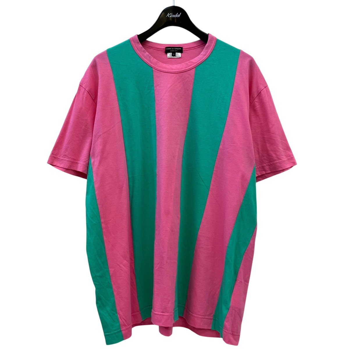 【中古】COMME des GARCONS 半袖プルオーバー PO-T014 ショッキングサクラ色×緑であること 大きさ：S 【080626】（コムデギャルソン）