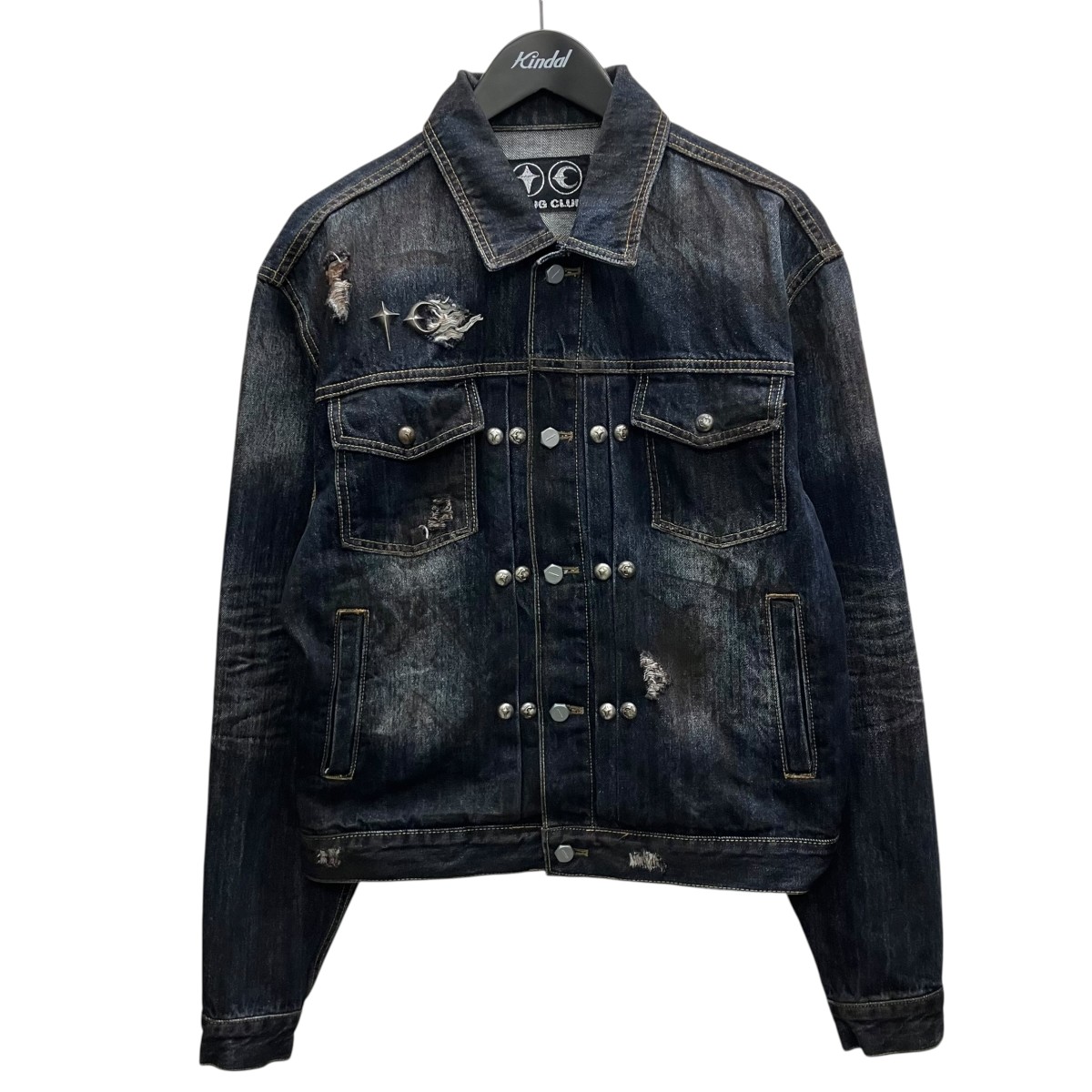 【中古】THUG CLUB THUG CLUB BURN DOWN DENIM JACKET ジーンズ上衣 インディゴ 大きさ：2 【080626】（サグクラブ）