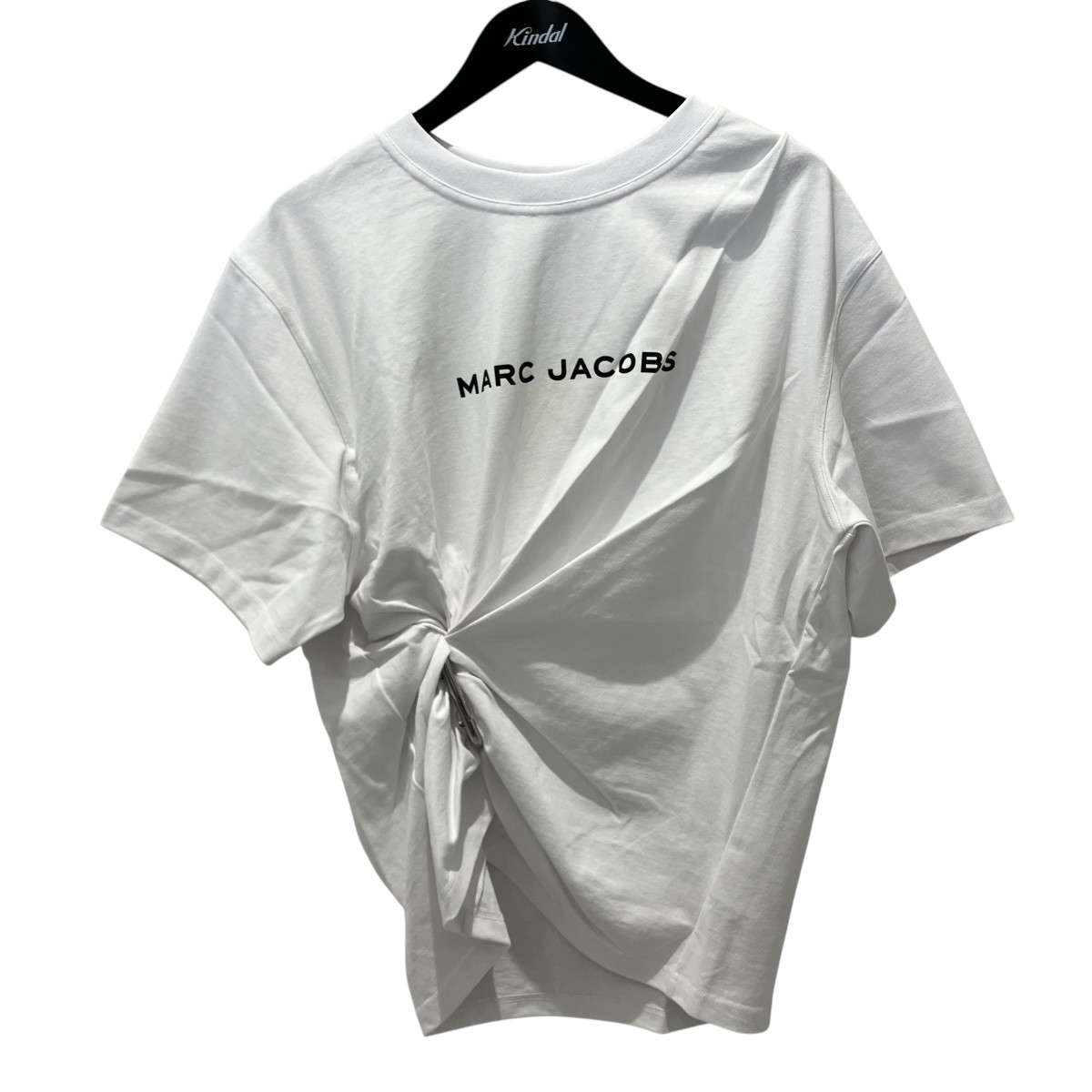 【中古】MARC JACOBS 26SS 受けが良い J 見澄ます ロゴタイプ ドレープ ボクシー 紅茶 半袖ティーシャツ 2P6RTP074C29-100 白いこと 大きさ：S 【080626】（マークジェイコブス）