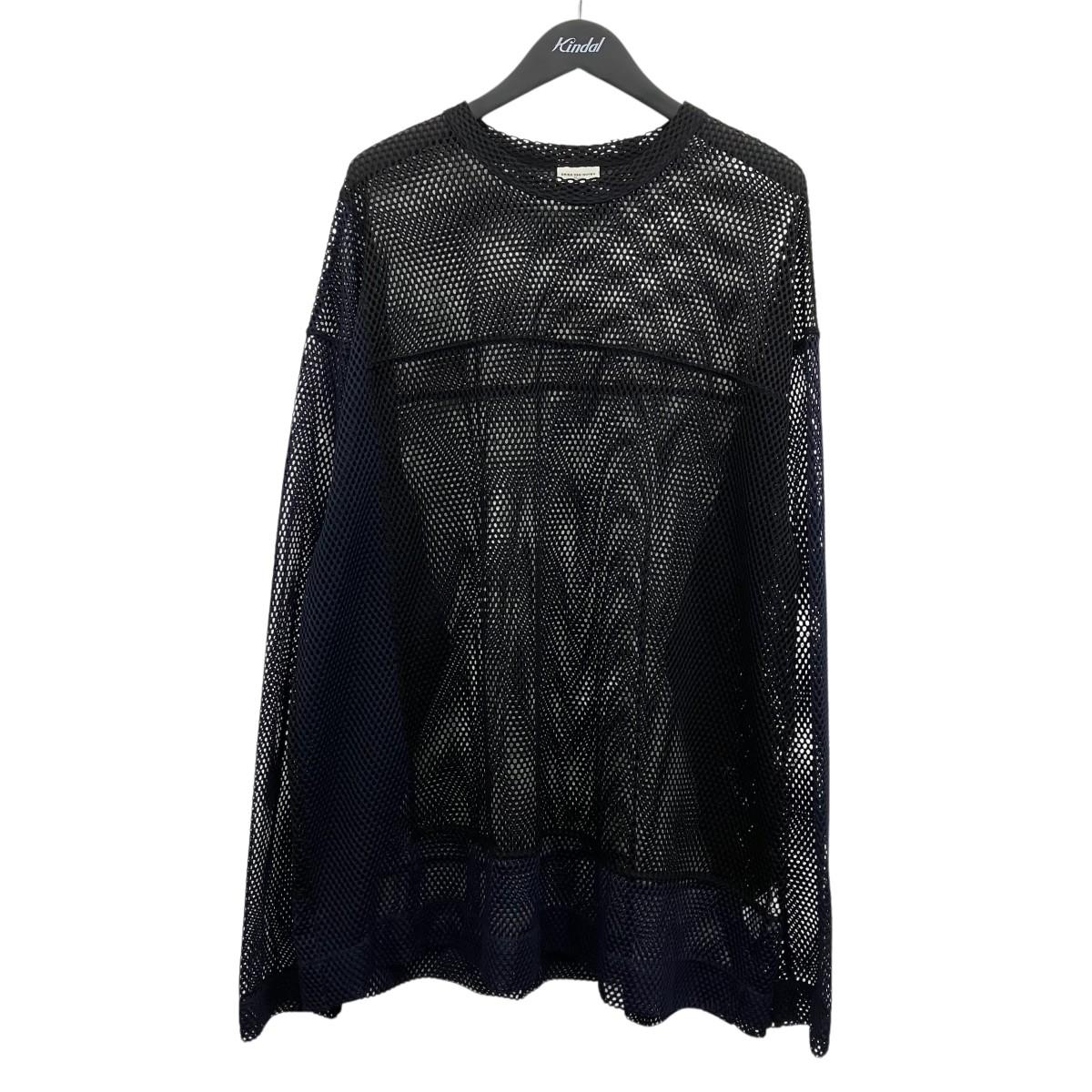 【中古】DRIES VAN NOTEN メッシュカットソー 黒いこと×米国海軍 大きさ：L 【080626】（ドリスヴァンノッテン）