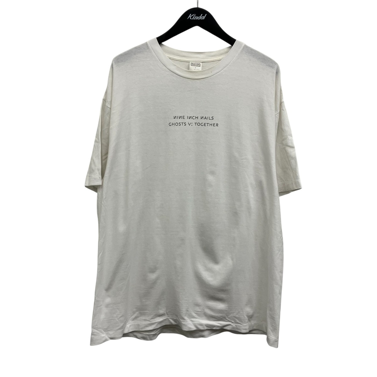 【中古】COMOLI×NINE INCH NAILS GHOSTS V： TOGETHER  SMOKE 半袖ティーシャツ 白いこと 大いさ：4 【080626】（コモリ×ナインインチネイルス）