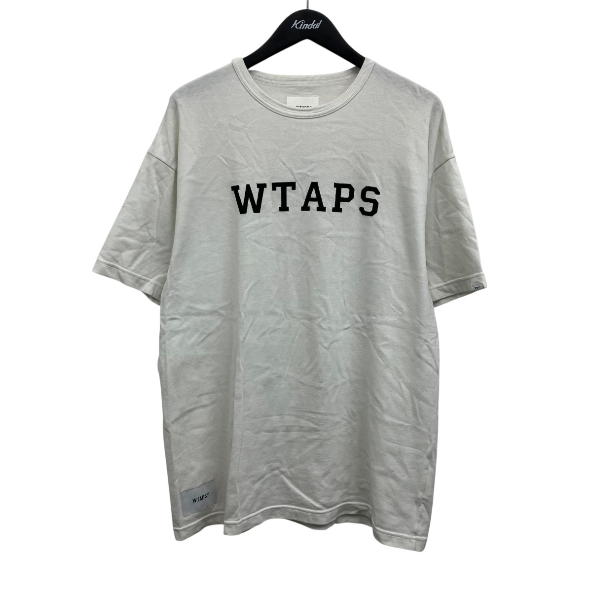 【中古】WTAPS Wtaps Academy   SS   Cotton． College ロゴタイプティーシャツ 白いこと×黒いこと 大きさ：02 【080626】（ダブルタップス）