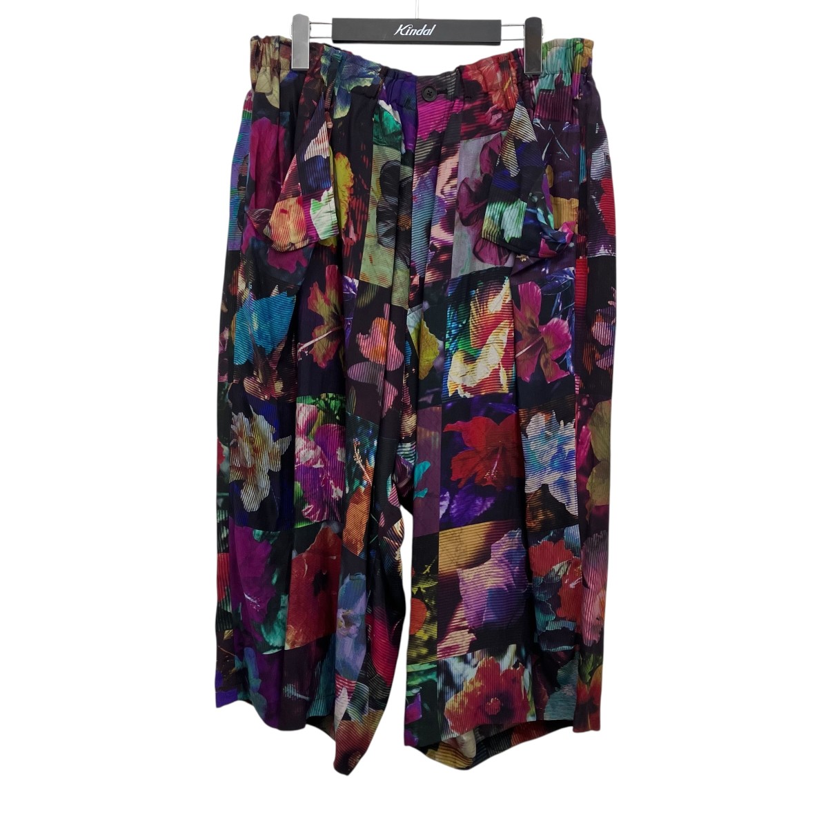 【中古】Yohji Yamamoto pour homme 折フラップサルエル花ズボン下 パープル 大きさ：3 【080626】（ヨウジヤマモトプールオム）