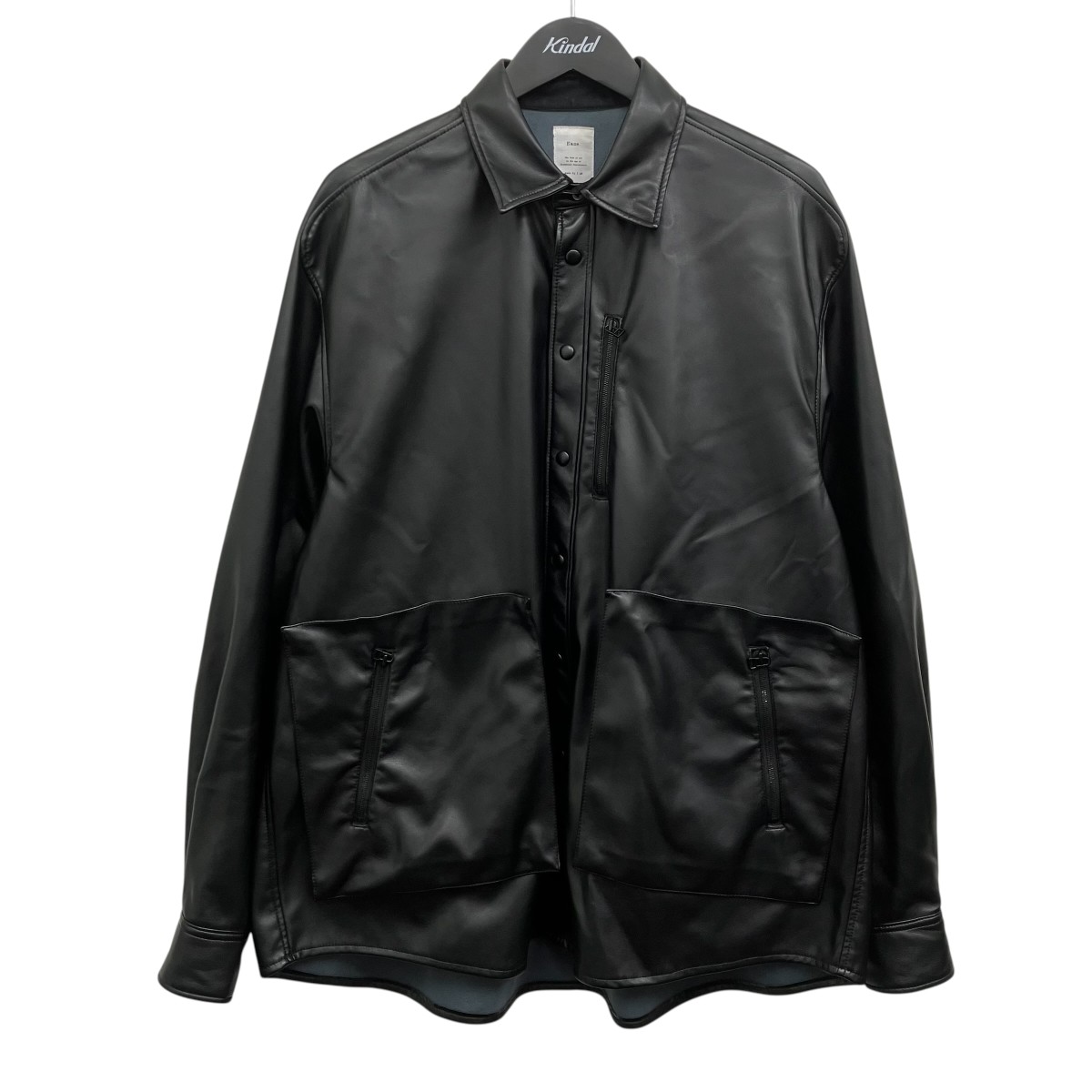 【中古】Name． フェイクレザーシャツ 黒いこと 大きさ：0 【080626】（名まえ）