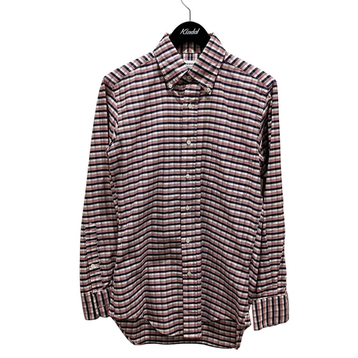 【中古】Thom Browne 照合のしるしプルオーバー MWL001AW8157 白いこと×赤いこと 大きさ：1 【080626】（トム・赤銅色）