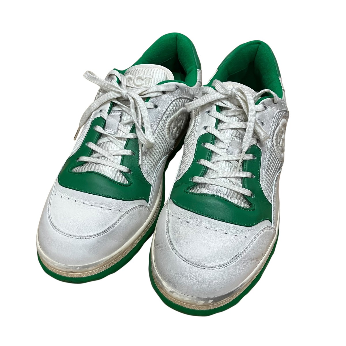 【中古】GUCCI スニーカー 緑であること×象牙色 大きさ：11 【080626】（グッチ）